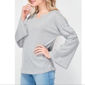 BAEA Flare Sleeve T-shirt In Grey